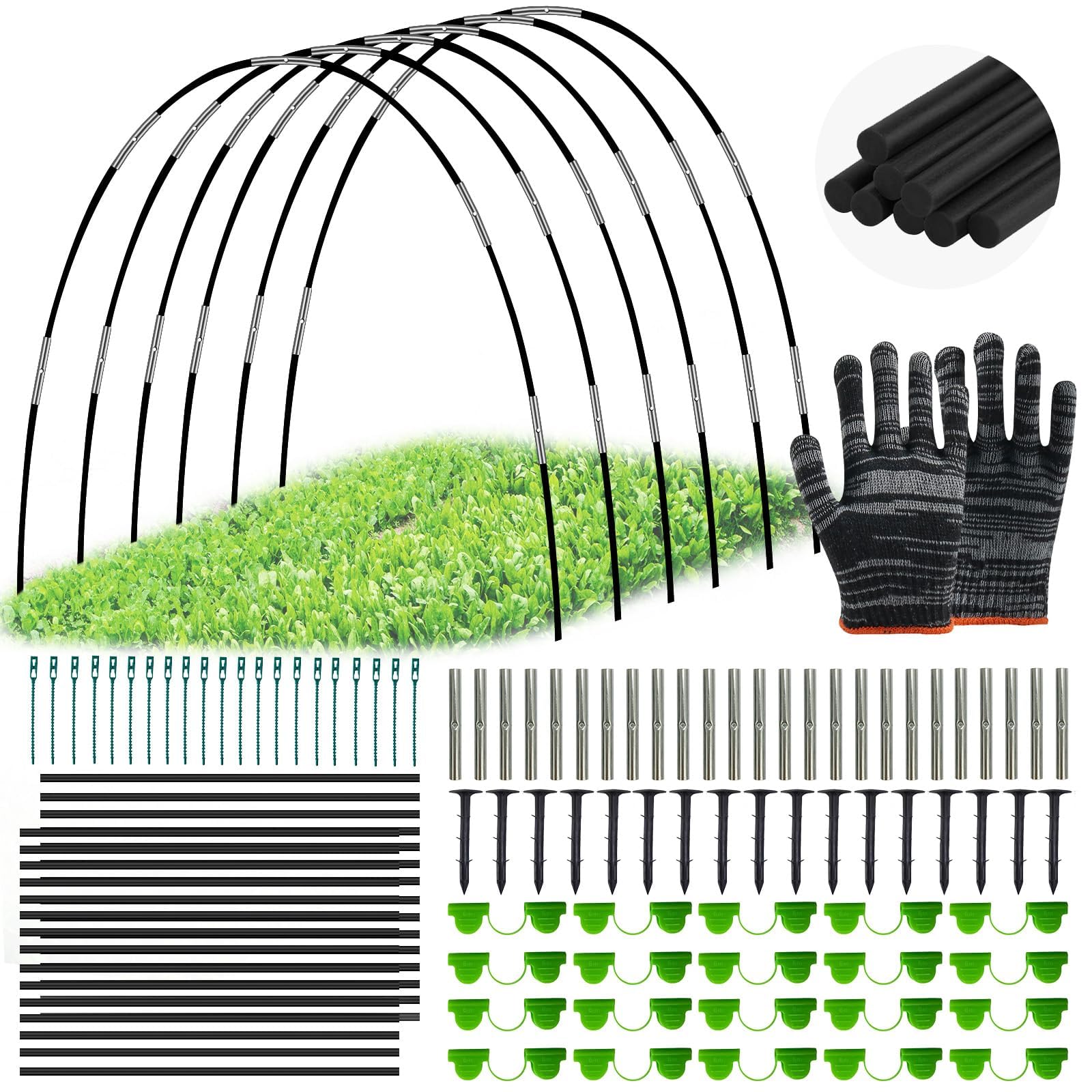 YlYADl Arcos para Invernadero,30 Piezas Garden Tunnel,Aros De Invernadero para Cultivar Túneles,Neumáticos de Invernadero,Aros Invernadero Tunel,Aros Invernadero Grandes,Túnel para Plantas