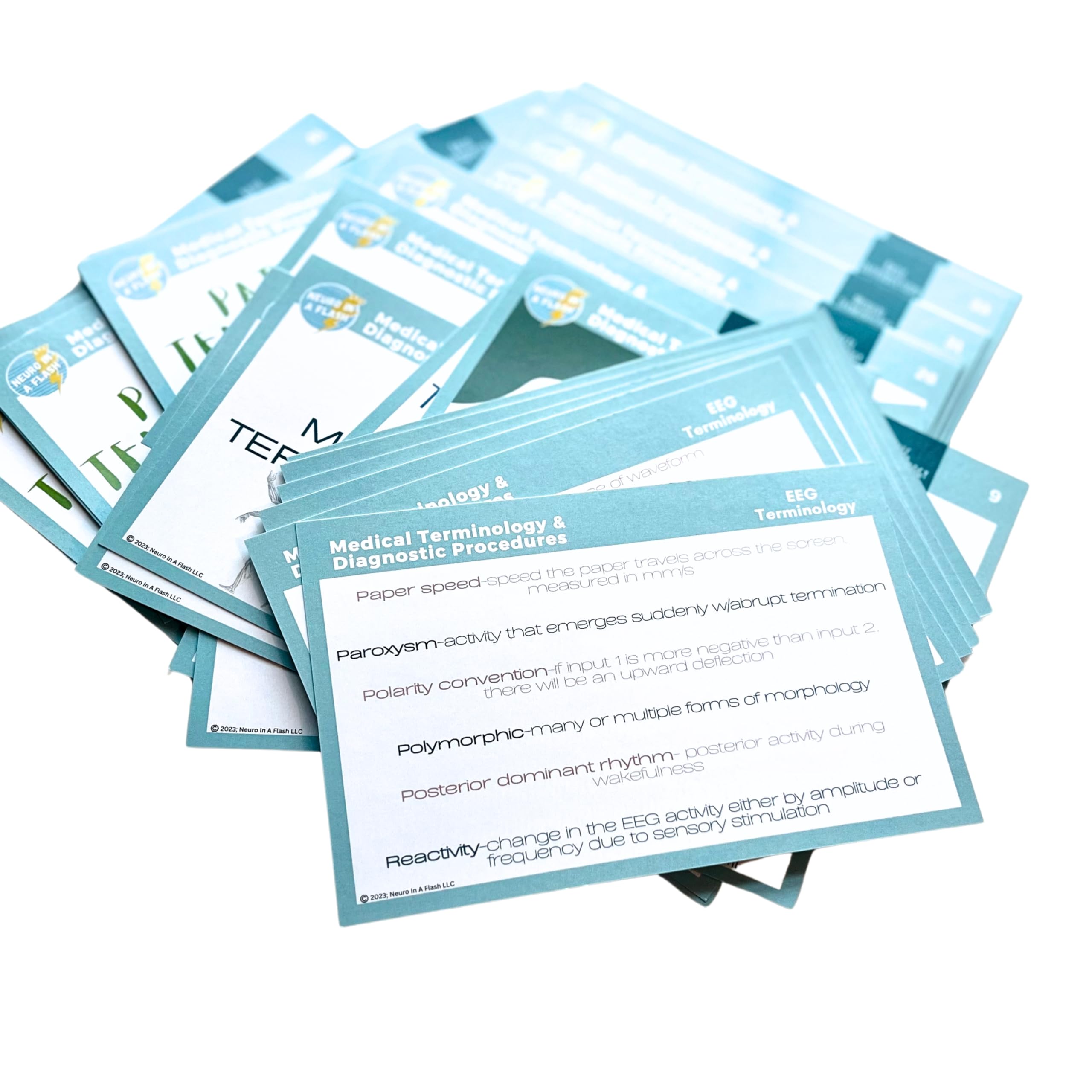 Medical Terminology EEG Flashcard Deck | END Study Guide | EEG School Supplies | Neurophysiology Education Resources | ICU Neurology Critical Care Terms EEG Pattern Definitions Anatomical Direction - Image 6