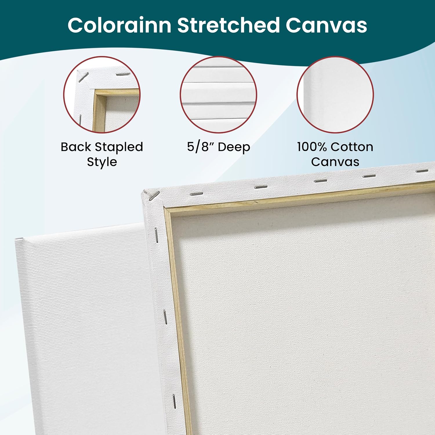 Stretched Canvas Set – 10 Pack: Large Size Combo 9x12 & 11x14 Inch, 10 Oz, 5/8" Profile – Premium Primed Canvases for Acrylic, Oil, Watercolor Painting – Ideal for Artists and Crafters