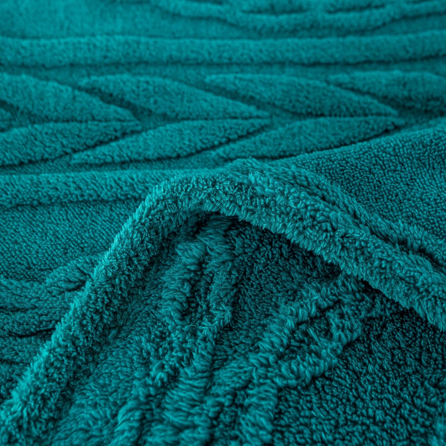 YUSOKI Sherpa Queen Size Blanket(Without Pillows)-3D Stylish Design Super Soft Blankets for Teen Girls Women Couch Bed Sofa Chair Men Boys Gift(Teal,90"x90")