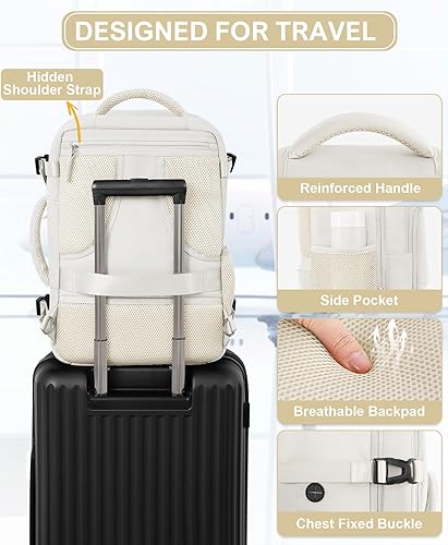 Miniatura 7 de Beraliy Mochila de viaje para hombres y mujeres, mochila de transporte aprobada por aerolíneas, mochila para portátil de 16 pulgadas, Azul oscuro