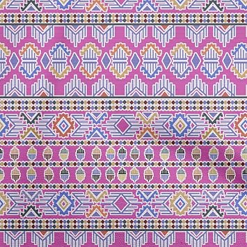oneOone Silk Tabby Pink Fabric Asian Kilim Craft Projects Decor Fabric Printed by The Yard 42 Inch Wide-697
