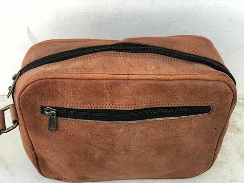 GRADUS Neceser de cuero Vintage Travel Shaving & Dopp Kit para artículos de tocador, bolsa de viaje de cosméticos, Marrón, Neceser Dopp Kit de