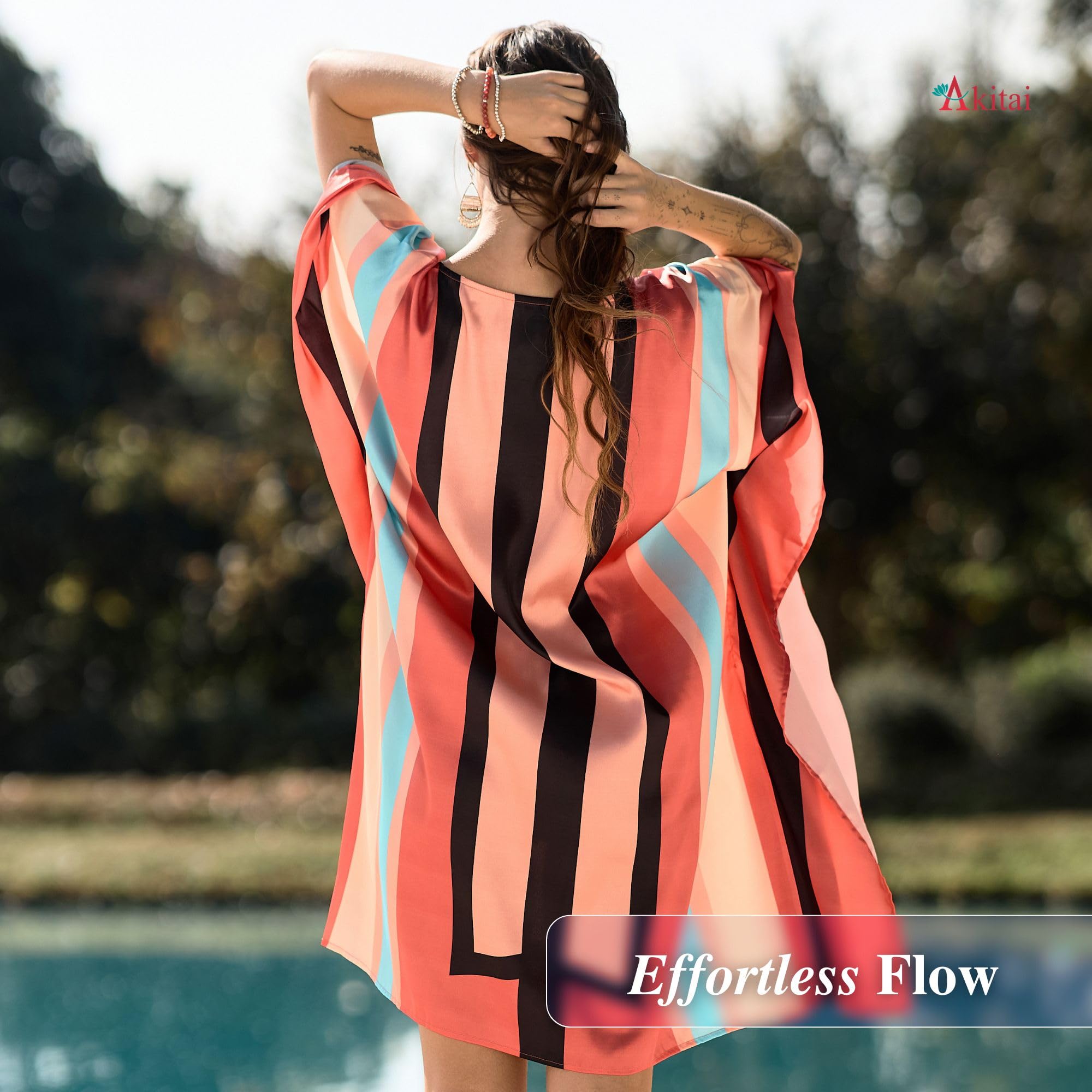 Vestido largo caftán bohemio de talla grande para mujer, ultraligero, 100% algodón Kasturi, estampados llamativos, ajuste sin esfuerzo, tallas S-3XL, caftán ideal para descansar, playa, vacaciones