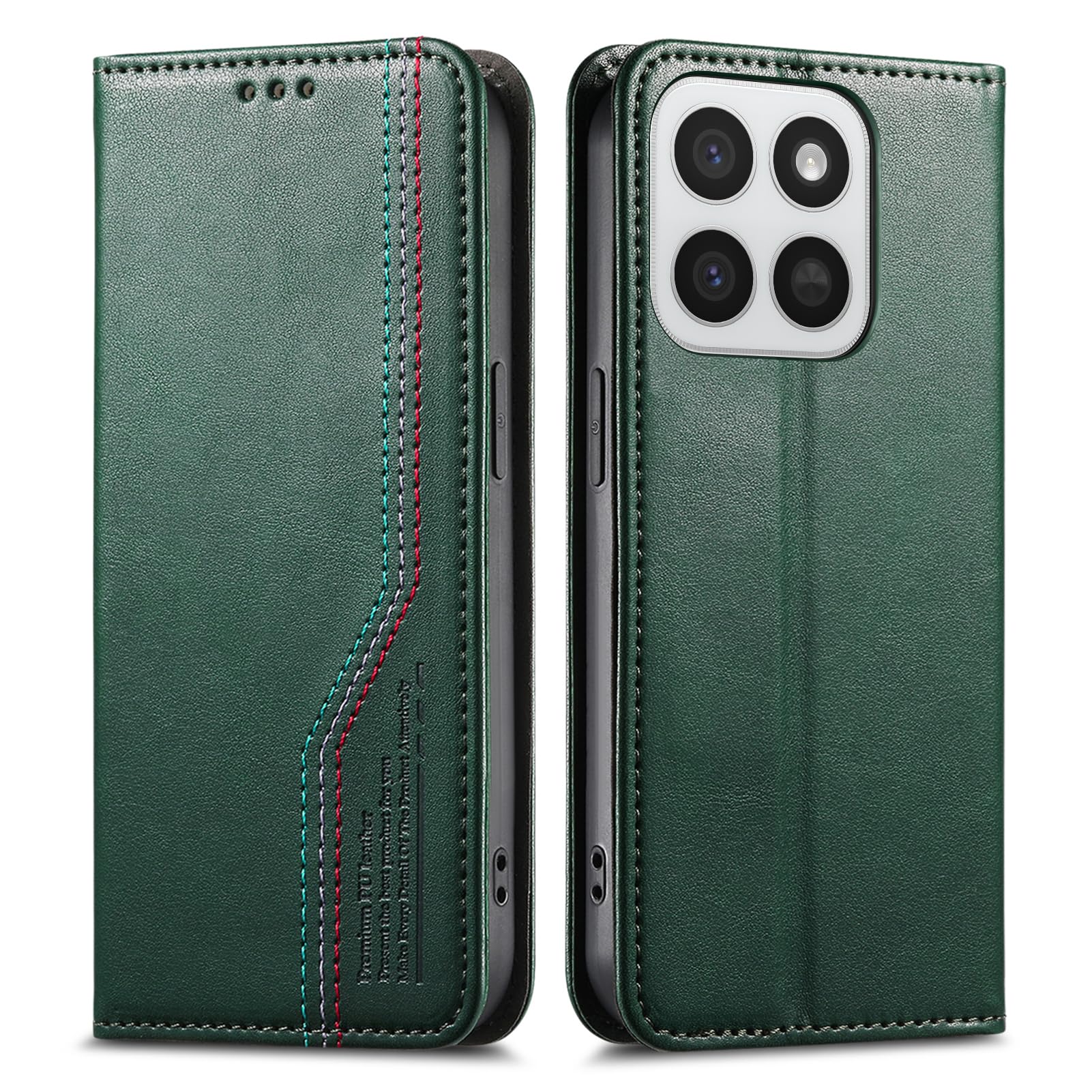GIOPUEY Fliphoesje compatibel met HONOR Pad X9, PU-lederen hoes [zachte siliconen achterkant] met standaardfunctie, huidachtige textuur - paars