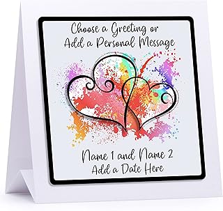 Personalised Wedding Anniversary Cards for Husband - Personalised Anniversary Card for Wife - Wedding Anniversary Cards For Couples Personalised Cards - 3D Cards