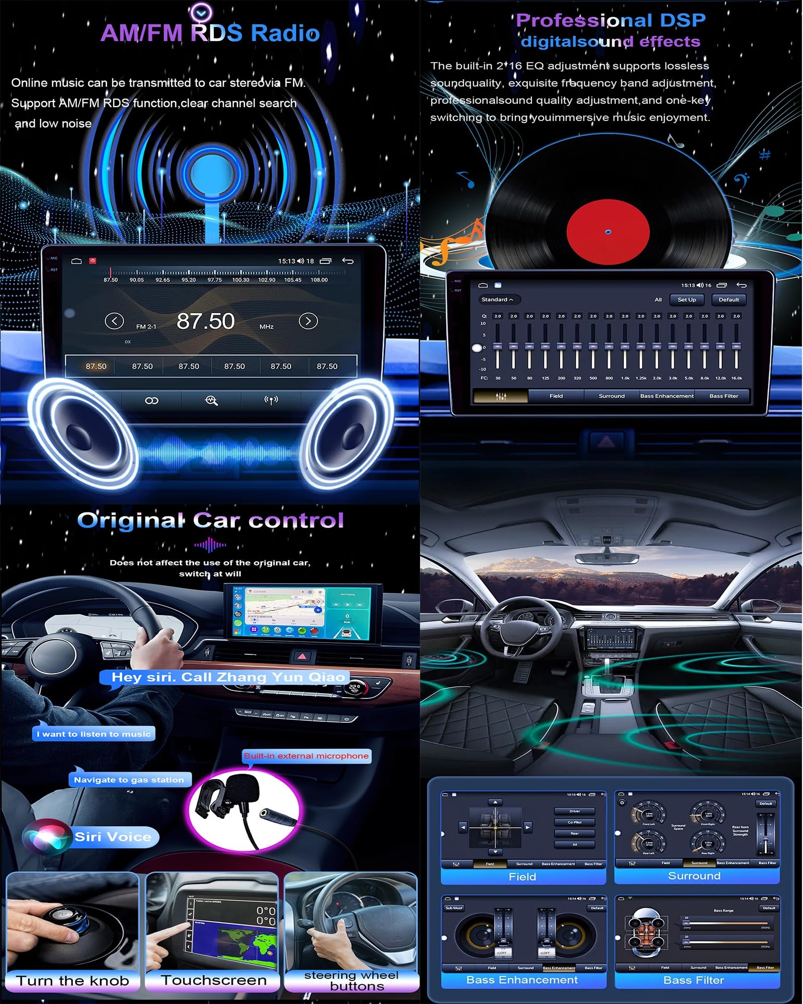 M6 pro2, Android 15.0 Stereo zamiennik dla Pilota 2016-2019 Radio samochodowe z nawigacją GPS 9-calowy przenośny odtwarzacz multimedialny DVD Odbiornik FM BT z Android Auto CarPlay