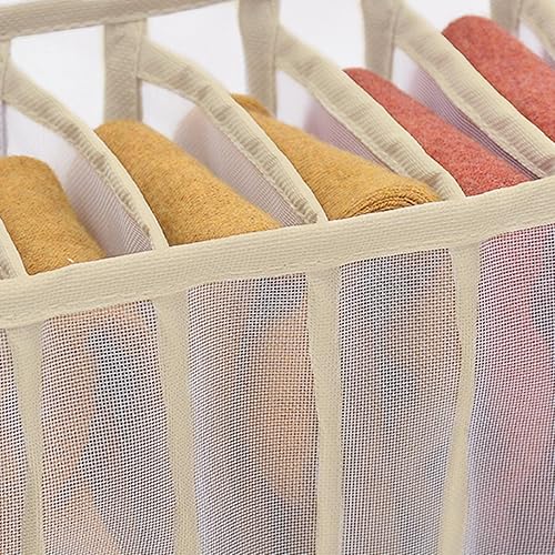 Miniatura 5 de Caja de almacenamiento de ropa interior de 7 compartimentos, organizador plegable para sujetadores, calcetines y accesorios, diseño que ahorra