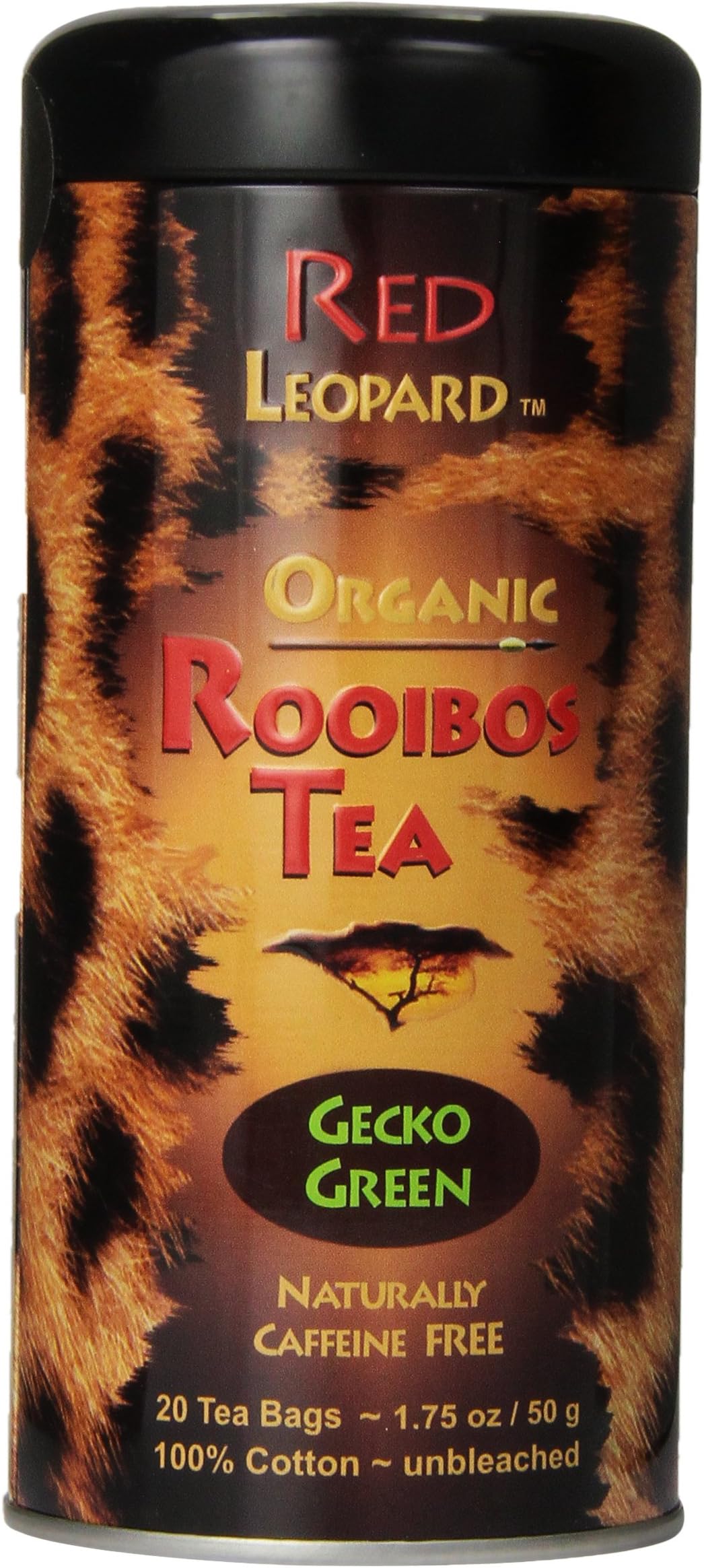 Red Leopard Organic Rooibos Organic Rooibos Gecko Green Tea, 1.75-Ounce, 20-Count Tea Bags