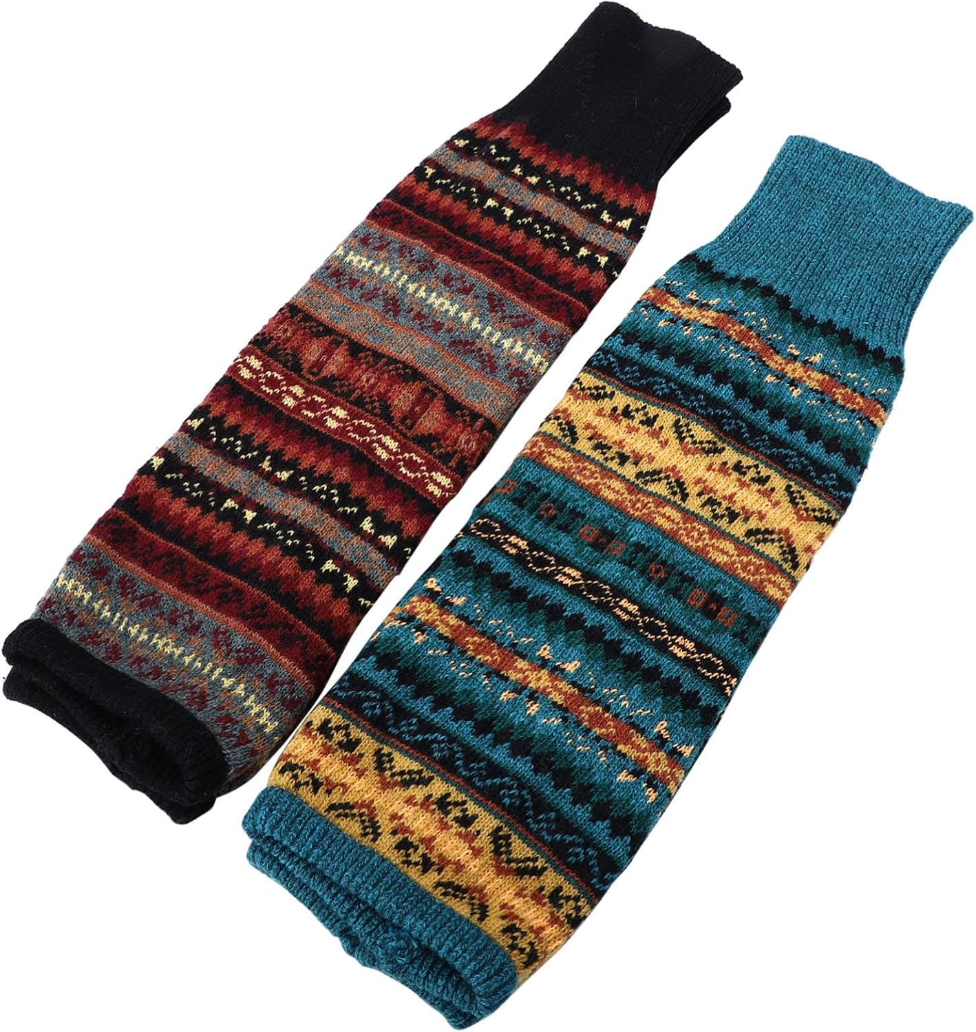 NOLITOY 2pairs Warm Leg Warmers for Women of Knitted Wool Socks Winter Leg Protection