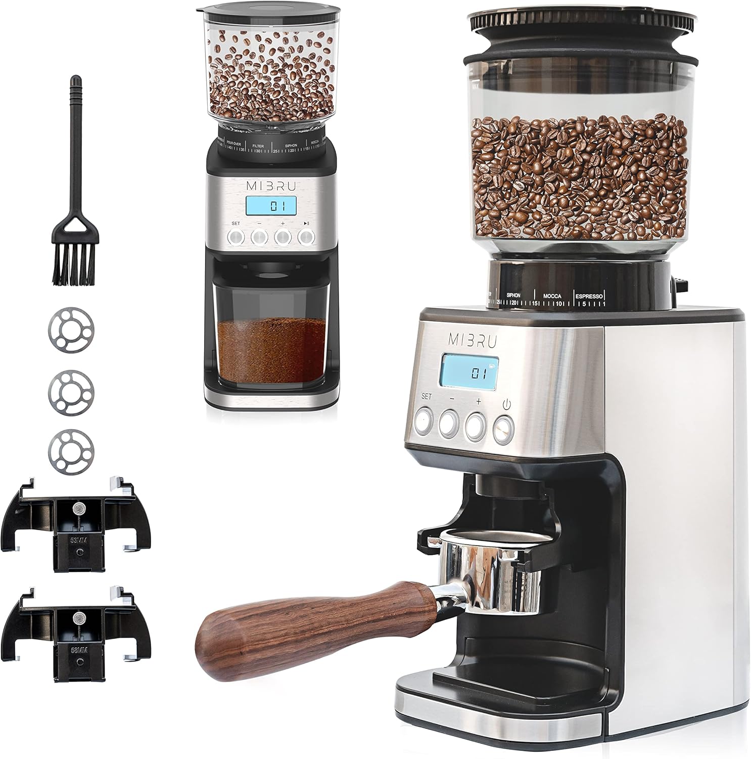MIBRU Coffee Beans Electric Grinder With Blow Up and Espresso Mode