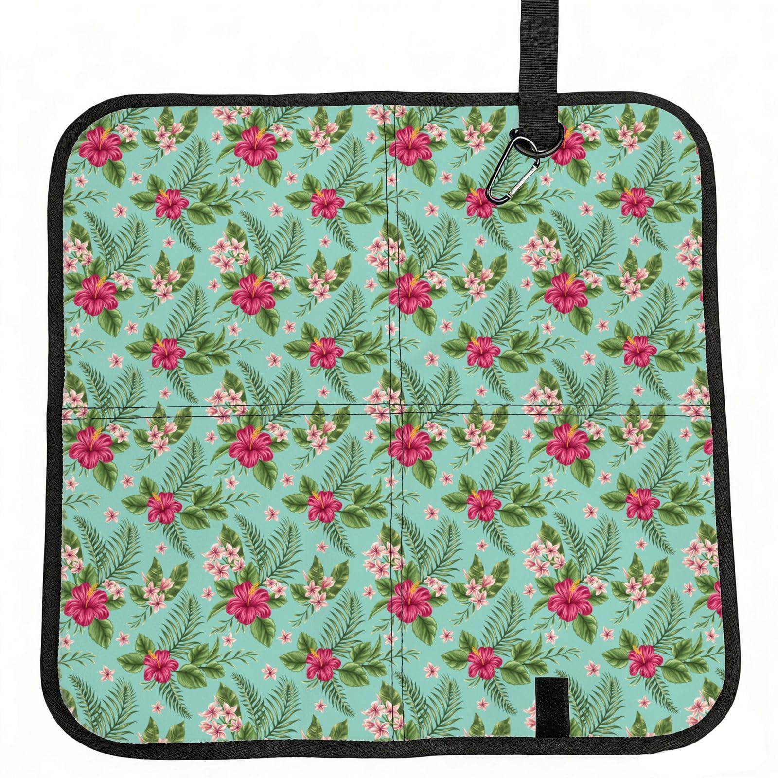 ERCgad Hawaiian Tropical Leaves Flowers Print Foldable Seat Cushion Portable Chair Pad Lightweight Travel Outdoor Office Home