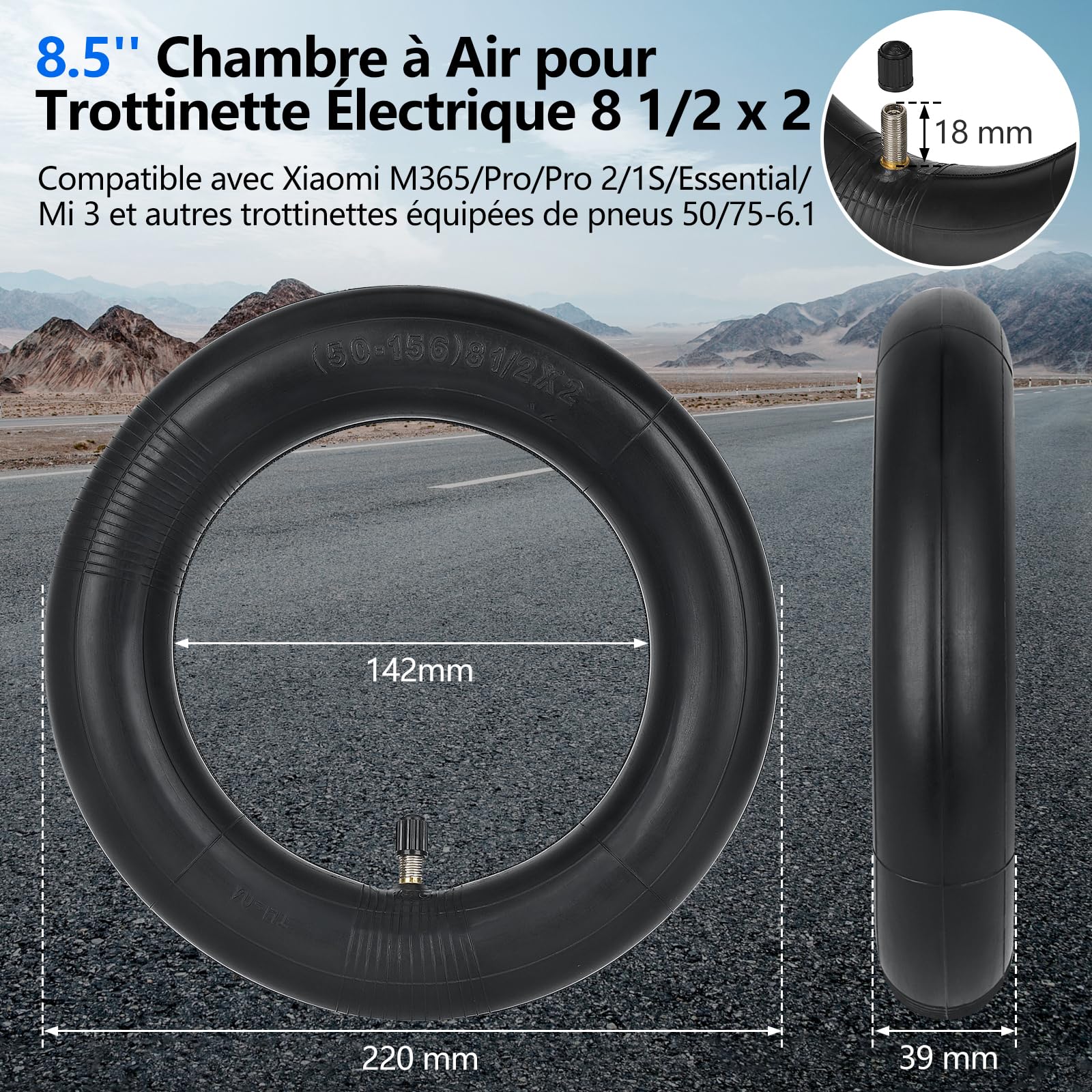 Pneu Et Chambre à Air Pour Trottinette Xiaomi M365/Pro – 8.5 Pouces, Résistant à L’usure - 6