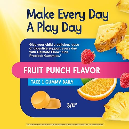 Miniatura 4 de Renew Life Gomitas prebióticas y probióticas de frambuesa para niños, suplemento diario para la salud digestiva e inmunológica, B. Coagulans y B.