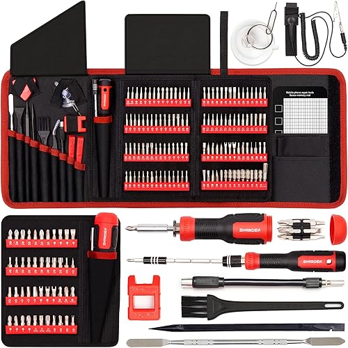 SHARDEN Juego de destornilladores de precisión magnéticos de 14 de pulgada juego de destornilladores múltiples 191 en 1 kit de herramientas de