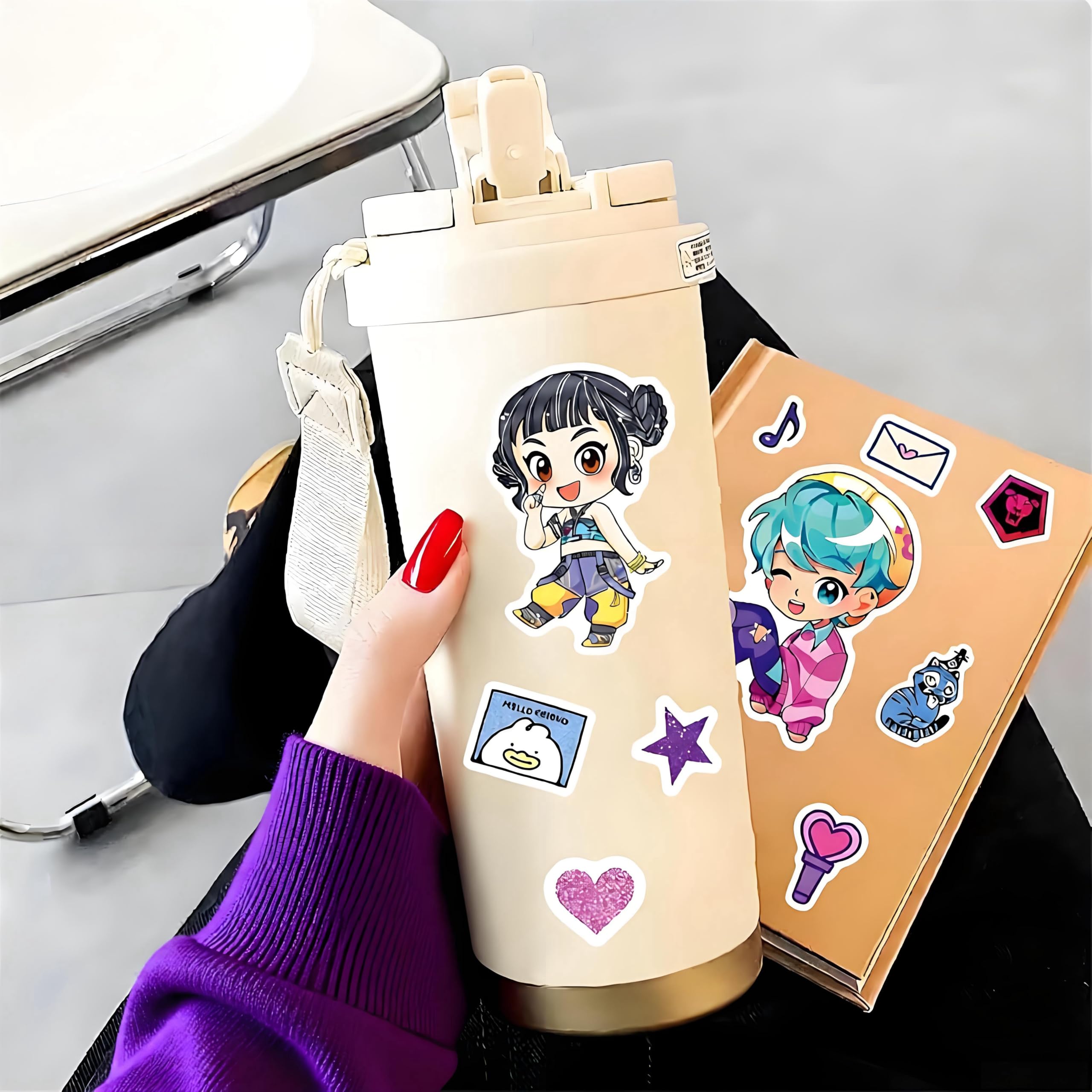 32Pcs Demon Hunters Stickers, Korean Idol DIY Dress-Up Stickers, Waterproof Vinyl Stickers for Laptop Phone Skateboard Water Bottle, Cute Korean Fashion Gift for Kpop Fans - 4