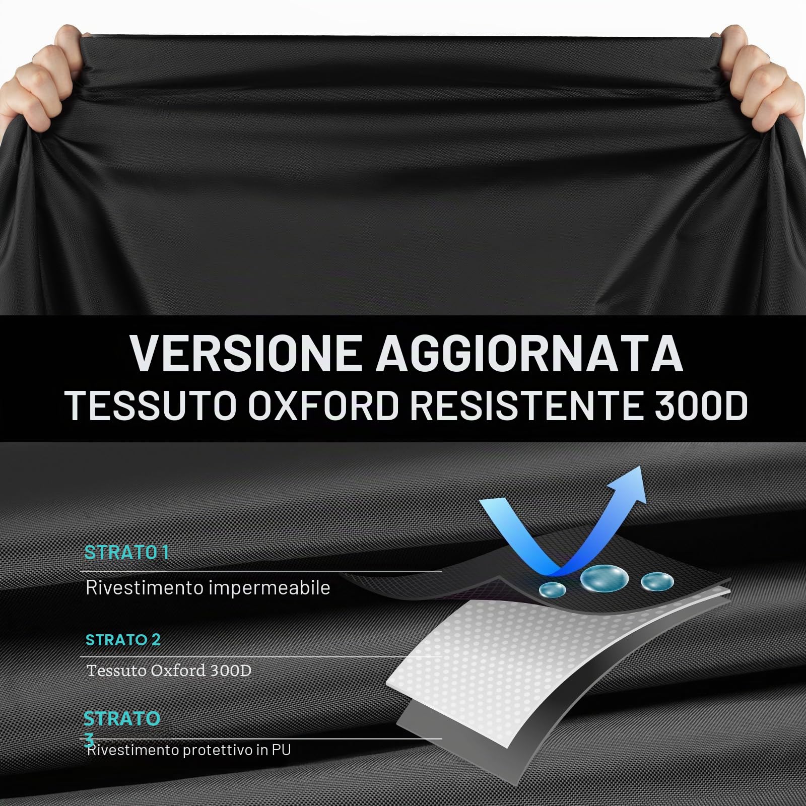 Favoto Telo Coprimoto Impermeabile Esterno Telo Moto Tessuto Oxford 300D e Scooter Elettrici con Bauletto, Strisce Riflettenti e Foro per Serratura 245cm x 105cm x 130cm