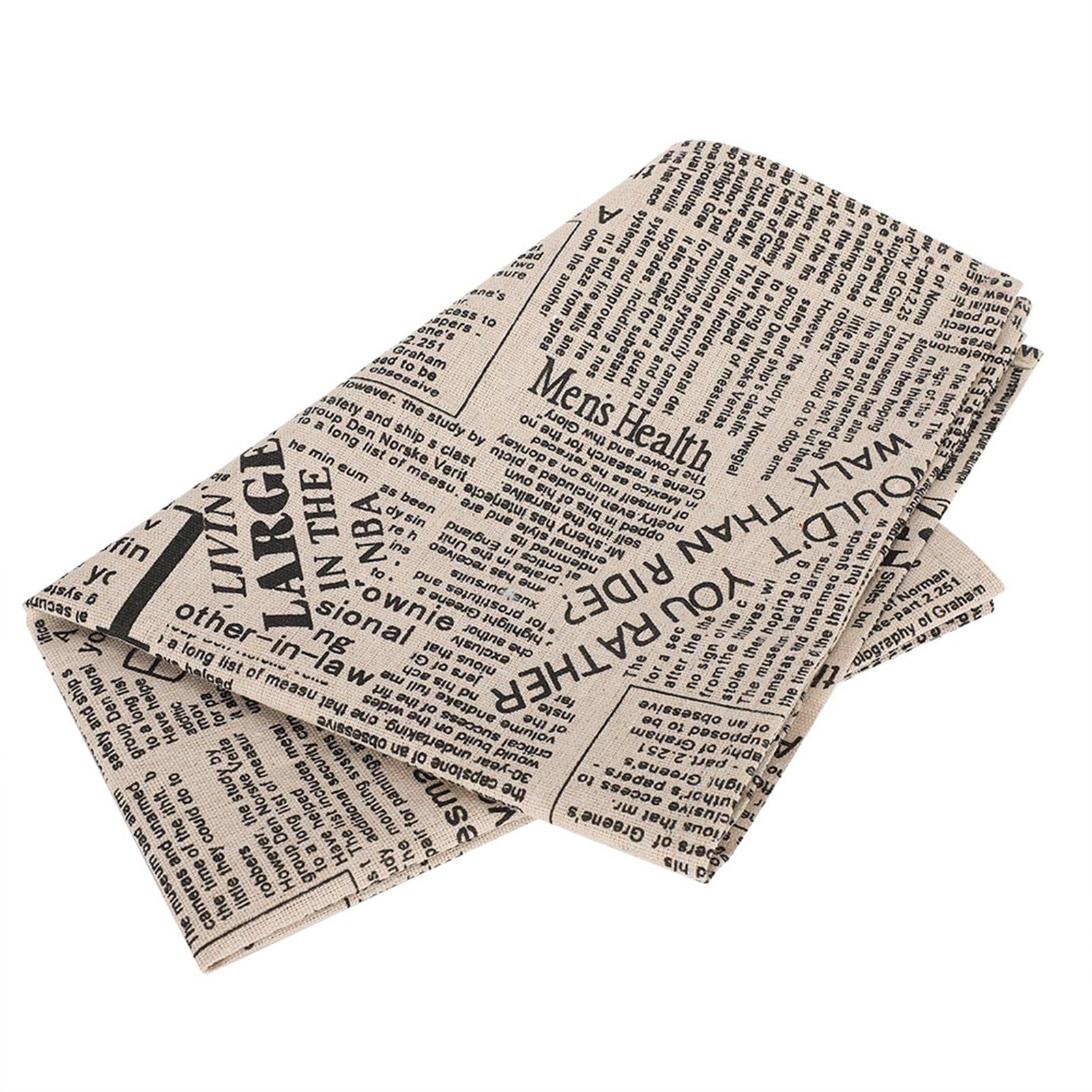 Beufee Newspaper Tablecloth, 28 x 19.7in Cotton Linen Square Vintage English Newspaper Printed Table Cloth Mats Washable Morden Style Table Cover for Dining Photo Studio