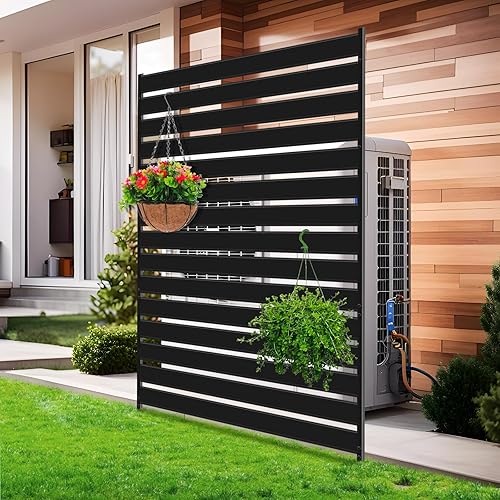 38" W x 60" H Air Conditioner Fence Screen, Trash Can Privacy Fence, No Dig Ac Fence Screen,Outdoor Metal Corner Privacy Screen
