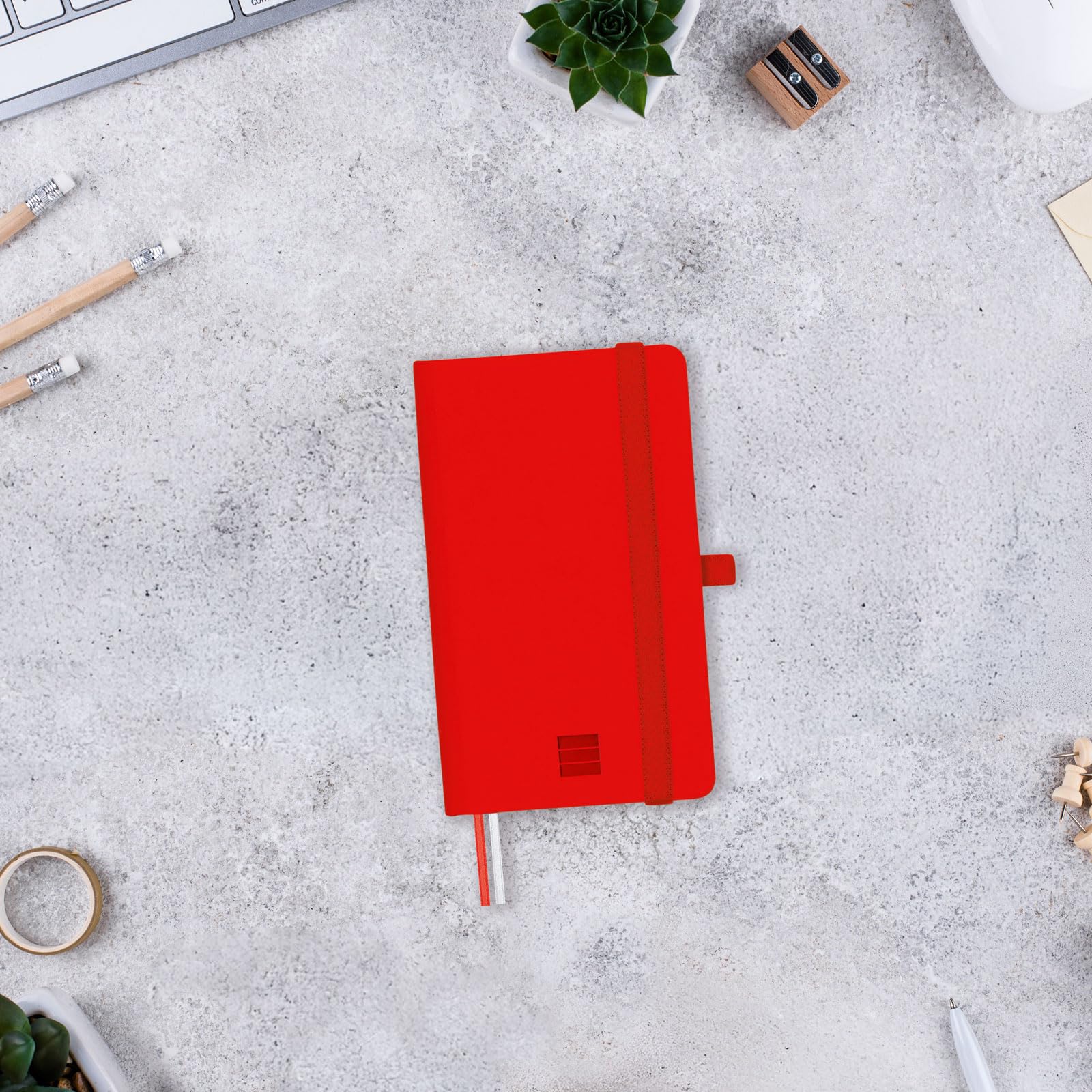 FINOCAM - Nexo Notebook Hard Cover Plain Red, Pocket - Image 2