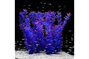 Giant Aquarium Decorations: 21" Artificial Fish Tank Plants (Purple, 2pcs)