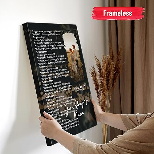 Vista 130 de H-DEWALL Letras de canciones personalizadas con marco, arte de pared musical personalizado para él, decoración sentimental y regalo inspirador