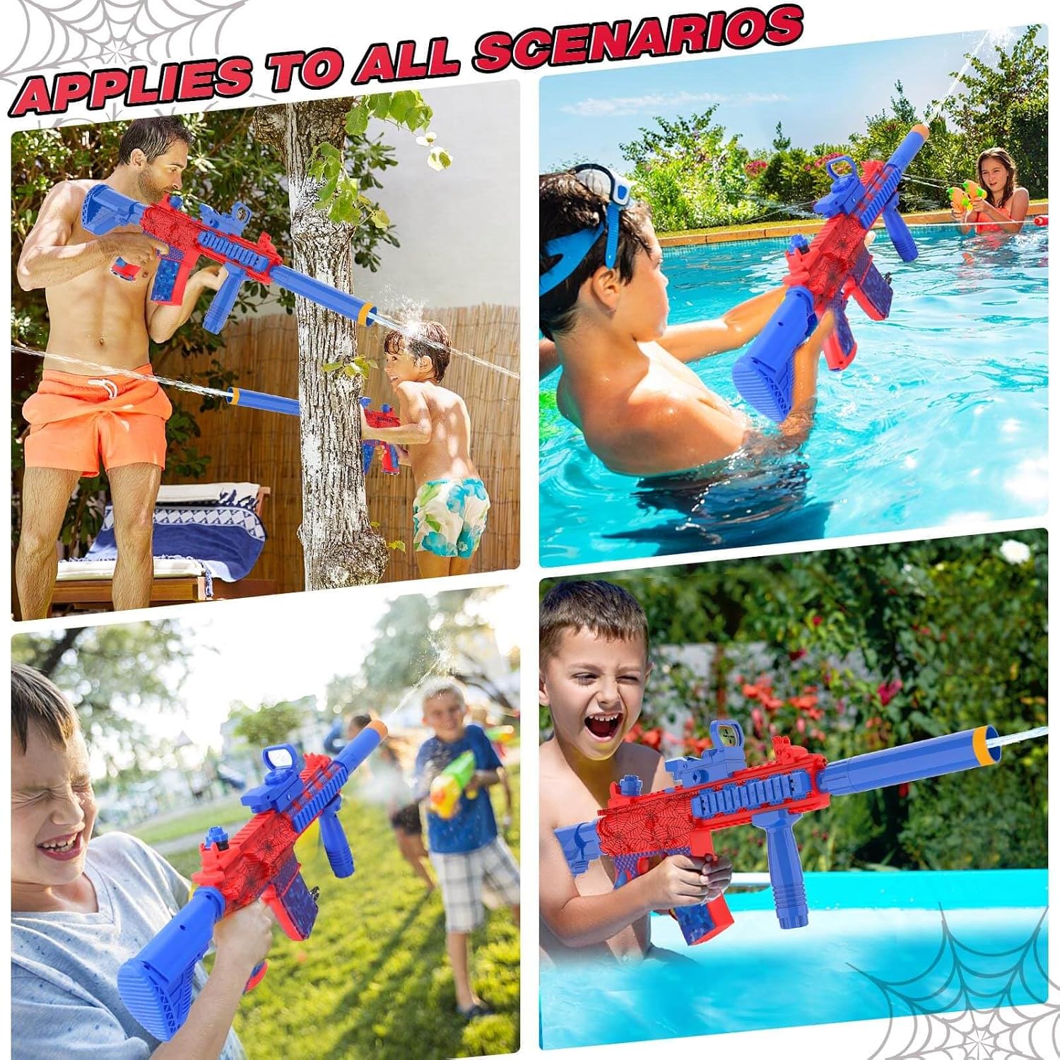 Dolanus Spider Water Blaster - Water Gun for Kids Adults - Electric Automatic Squirt Gun with Long Range, Summer Outdoor Beach Swimming Pool Toys, Gift for Kids Age 8 9 10 11 12 Years Old Boys