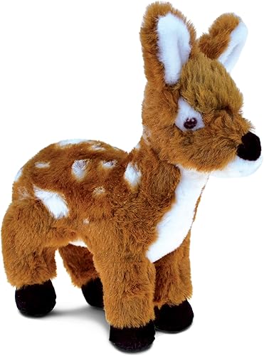 DolliBu - Animal de peluche de ciervo, suave y abrazable, adorable juguete de peluche para jugar, lindo regalo de vida silvestre para niños y