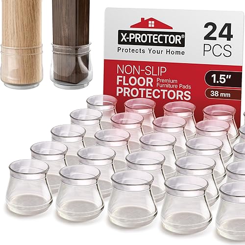 Miniatura 42 de X-Protector - 16 almohadillas antideslizantes para muebles, 2 pulgadas, patas de goma autoadhesivas para muebles, protectores de piso, almohadillas