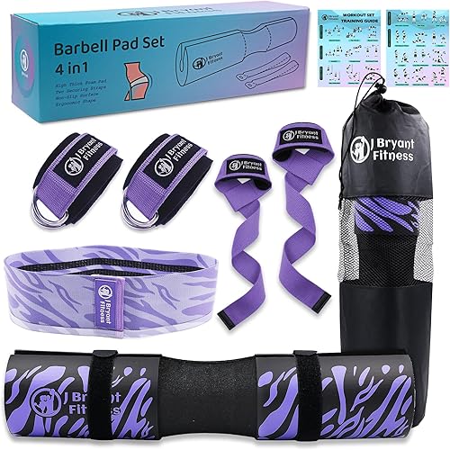 J Bryant Juego de almohadillas para pesas con 2 correas de tobillo para máquinas de cable, banda de resistencia de cadera, correas de levantamiento