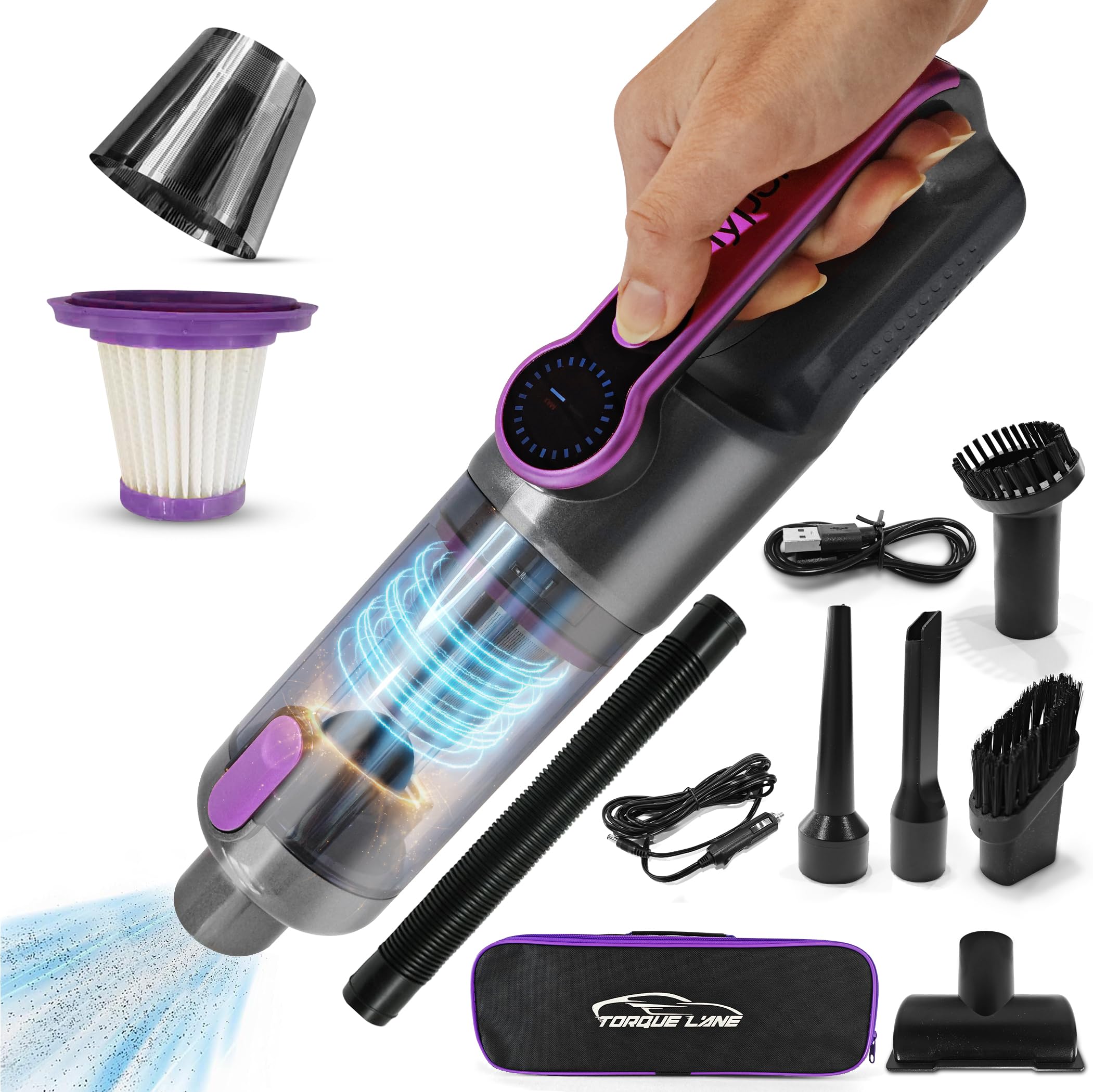 Amazon.com: HyperVac 2-in-1 Handheld Portable Car Vacuum Cleaner