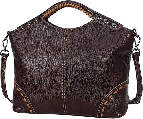 Heshe Monederos y bolsos de cuero genuino vintage para mujer bolso cruzado con asa superior bolso de hombro para mujer Negro, Coffee Heshe Monederos y bolsos de cuero genuino vintage para mujer bolso cruzado con asa superior bolso de hombro para mujer Negro, Coffee