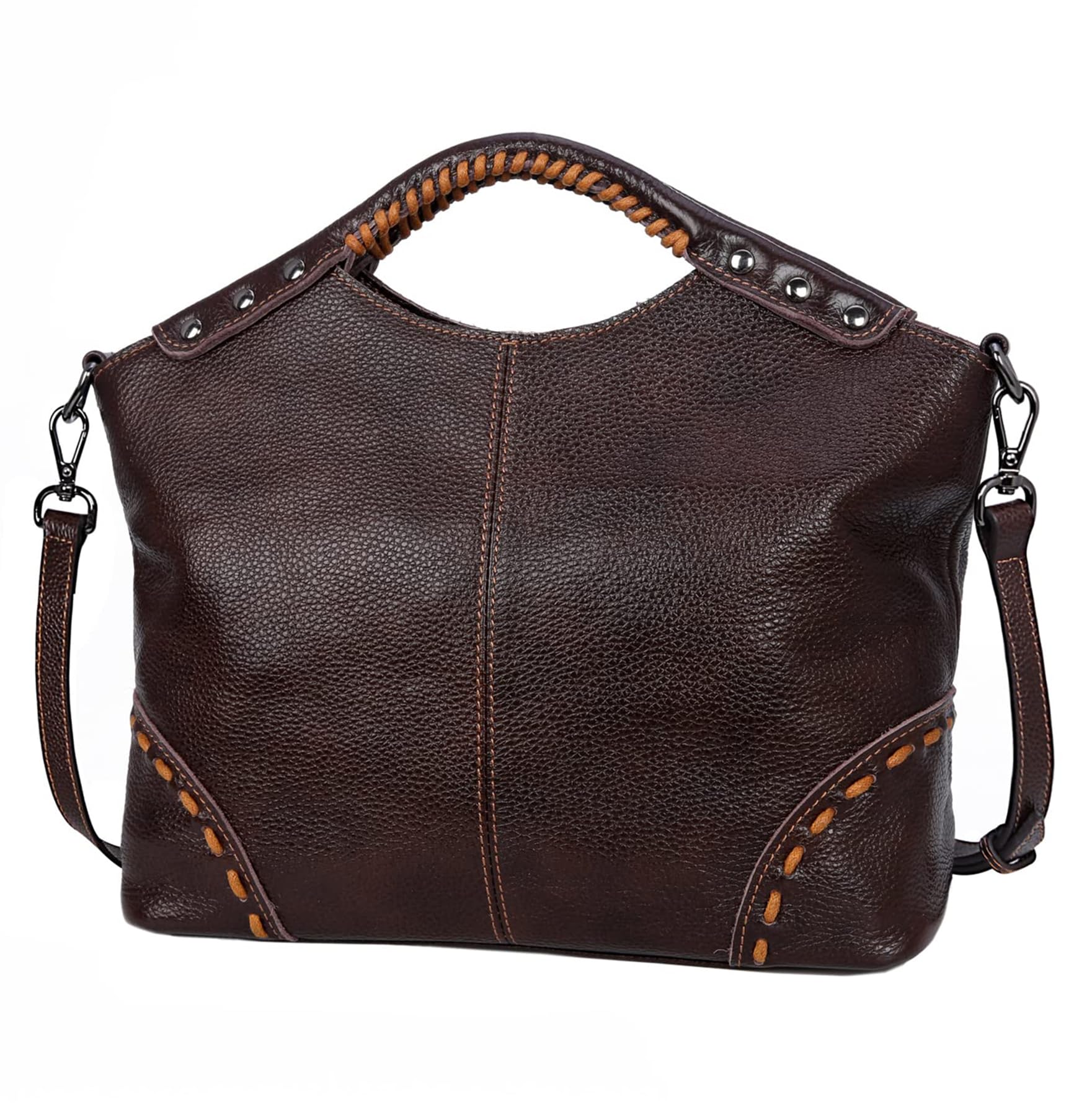 HESHE Leather Satchel Bags for Women Designer Crossbody Bag Tote Purses with Compartments Women’s Top Handle Handbags