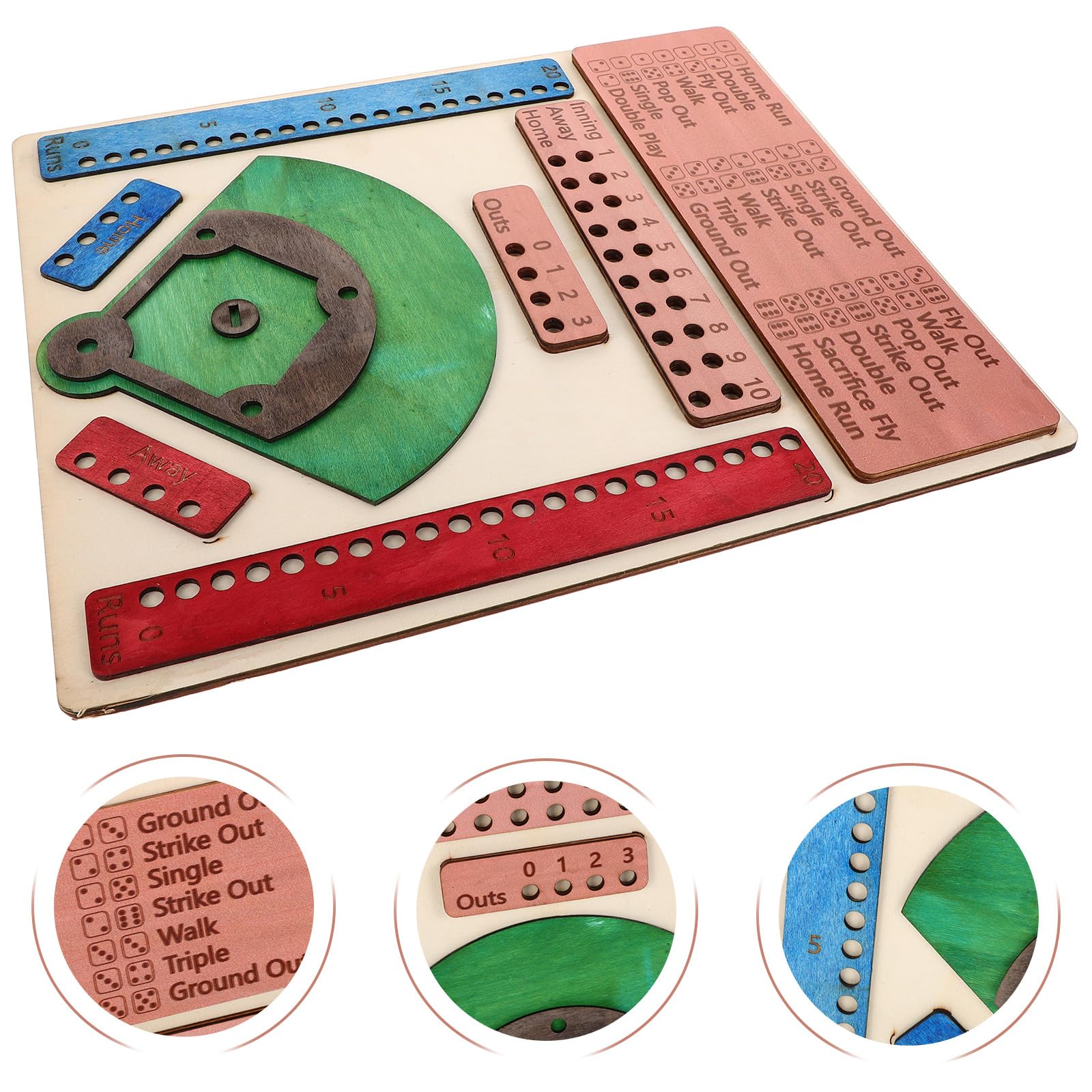 LALAFINA Gioco da Tavolo e Stile Semplice ed Elegante in Legno Design Competitivo di Baseball per Feste e Riunioni Divertenti