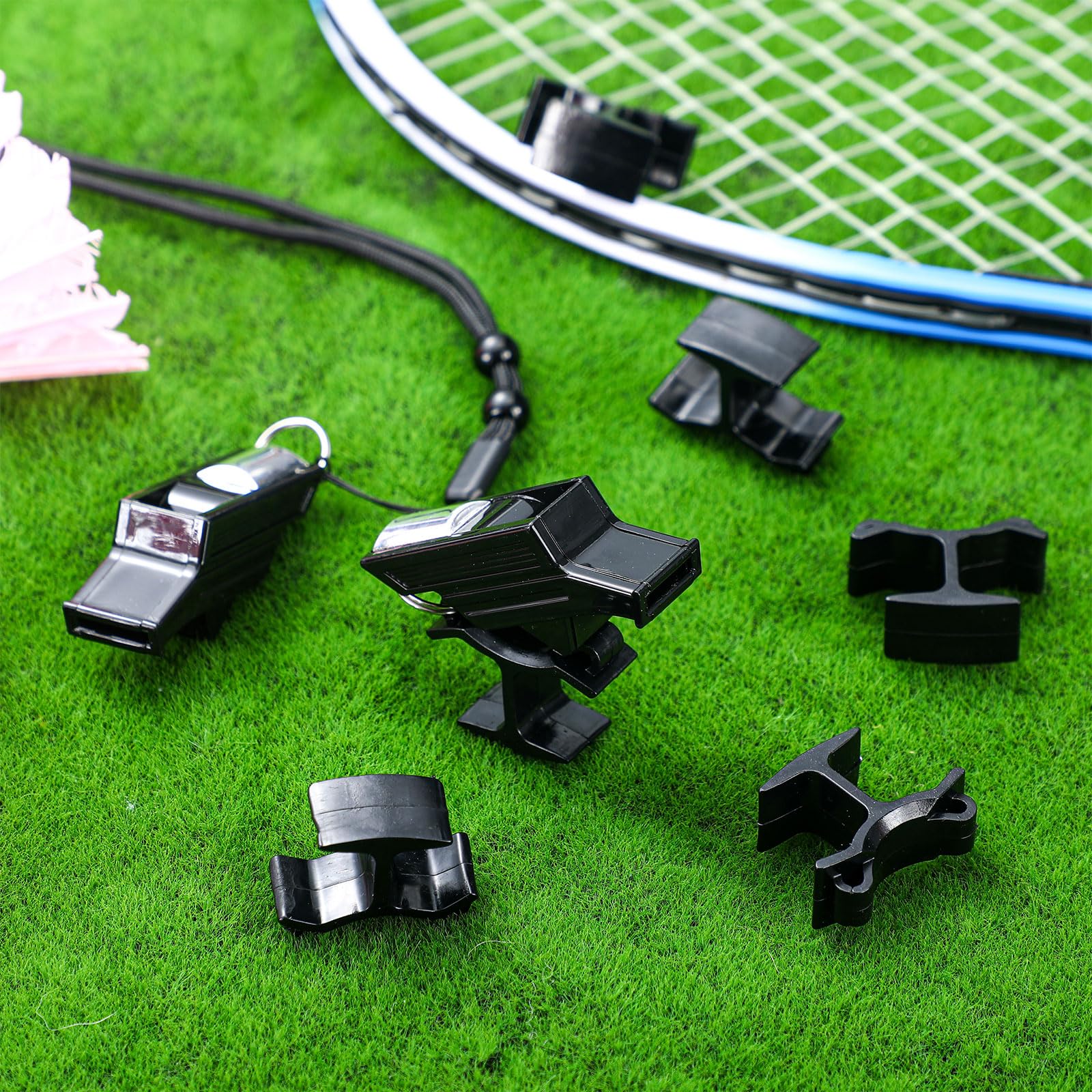 Relaxweex 2 Sets Finger Grip Referee Whistle Soccer Coach Whistles with Fingers Flip Grip Football Hockey Hand Whistle Metallic Loud Sports Whistle with Rubber Sleeve for Coaches Polices - Image 3