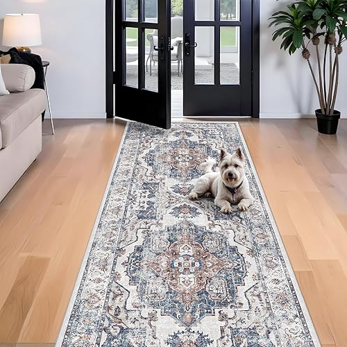 Miniatura 703 de Alfombra lavable para pasillo y de cocina, alfombra de entrada, vintage, suave para el suelo, alfombra antideslizante para interiores, para baño