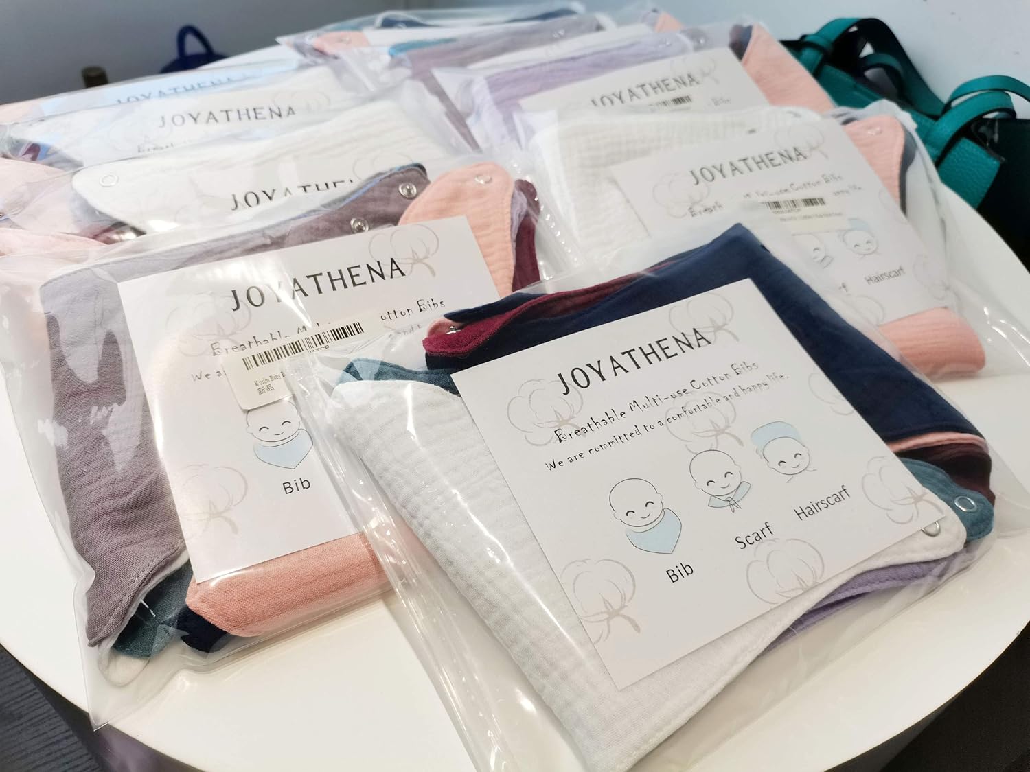 Muslin Baby Bandana Bibs, JOYATHENA Multi-Use Scarf Absorbent Triangle Drooling Bibs, Breathable Cotton Burp Cloths, Size Adjustable for Unisex Newborns/Babies/Infants/Toddlers, 7 Pack (Solid Color) : Baby