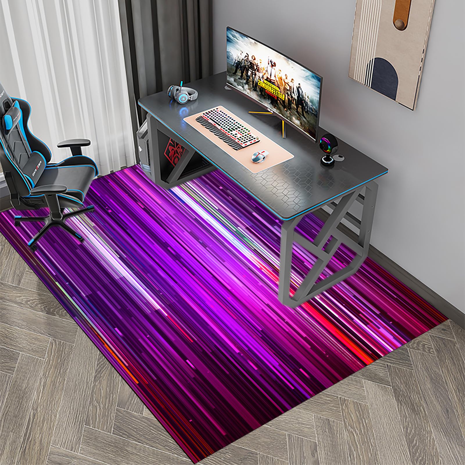 Rutschfestes Bürostuhlkissen 120 x 160 cm Teppichschoner und Gaming-Stuhl-Matte für niedrige und streifenfreie Böden mit Teppichboden