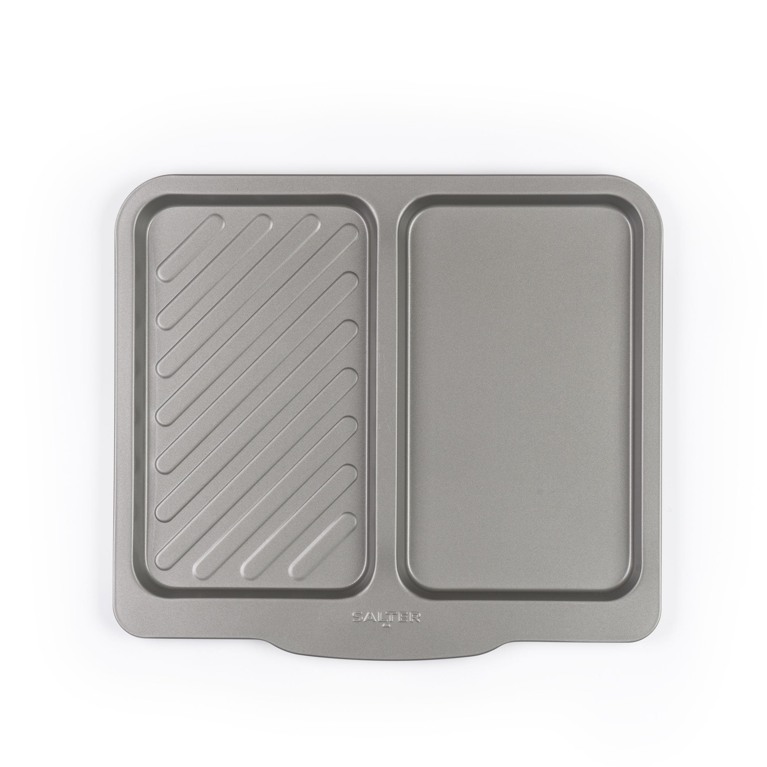Salter Essentials Split Baking Tray, Non-Stick Coating, Rectangular Dual Baking Tray, Dishwasher Safe, Easy to Clean