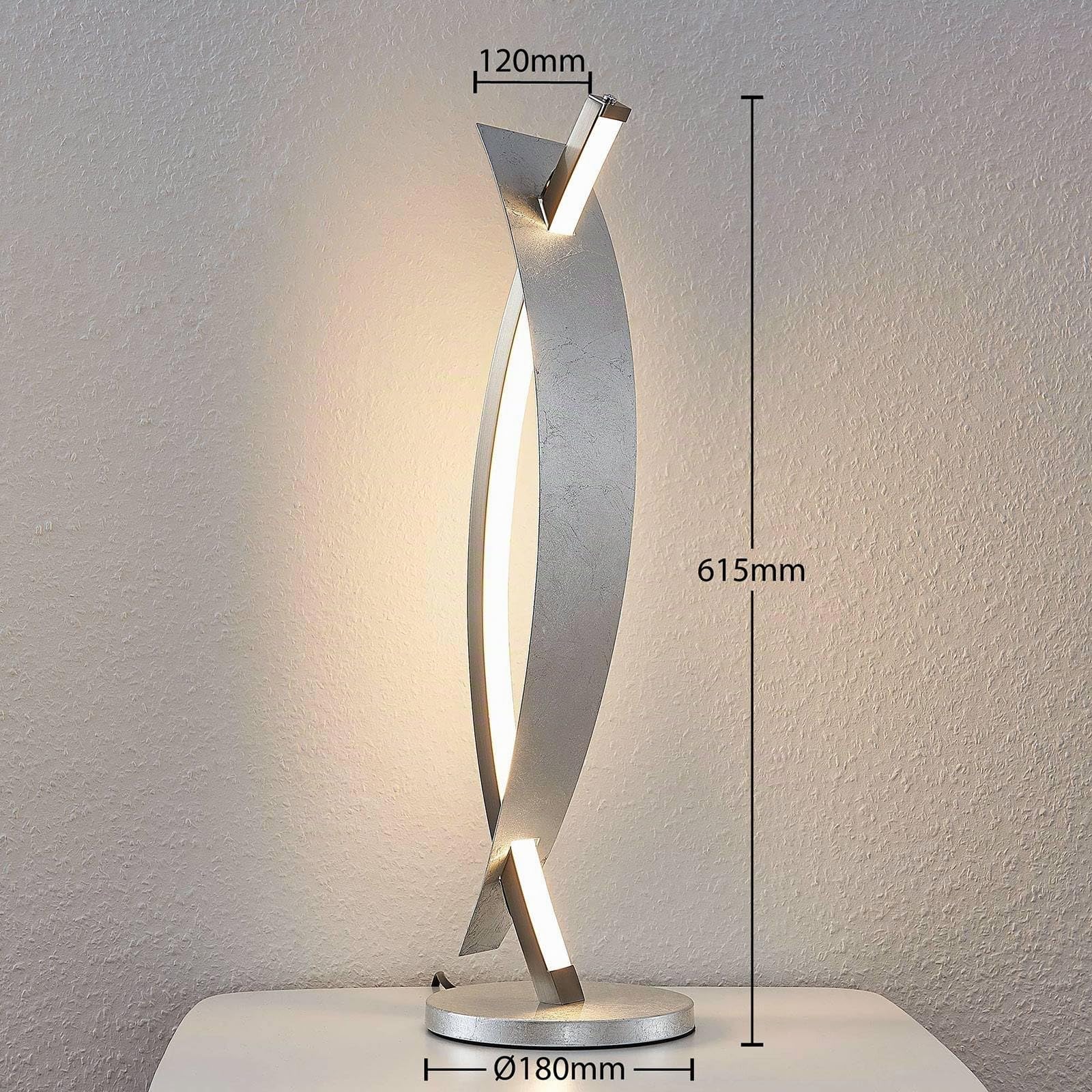 LED Lámpara de mesa 'Marija' (Moderno) en Plateado hecho de Metal e.o. para Salón & Comedor (1 llama,) de Lucande | lámpara de mesa LED