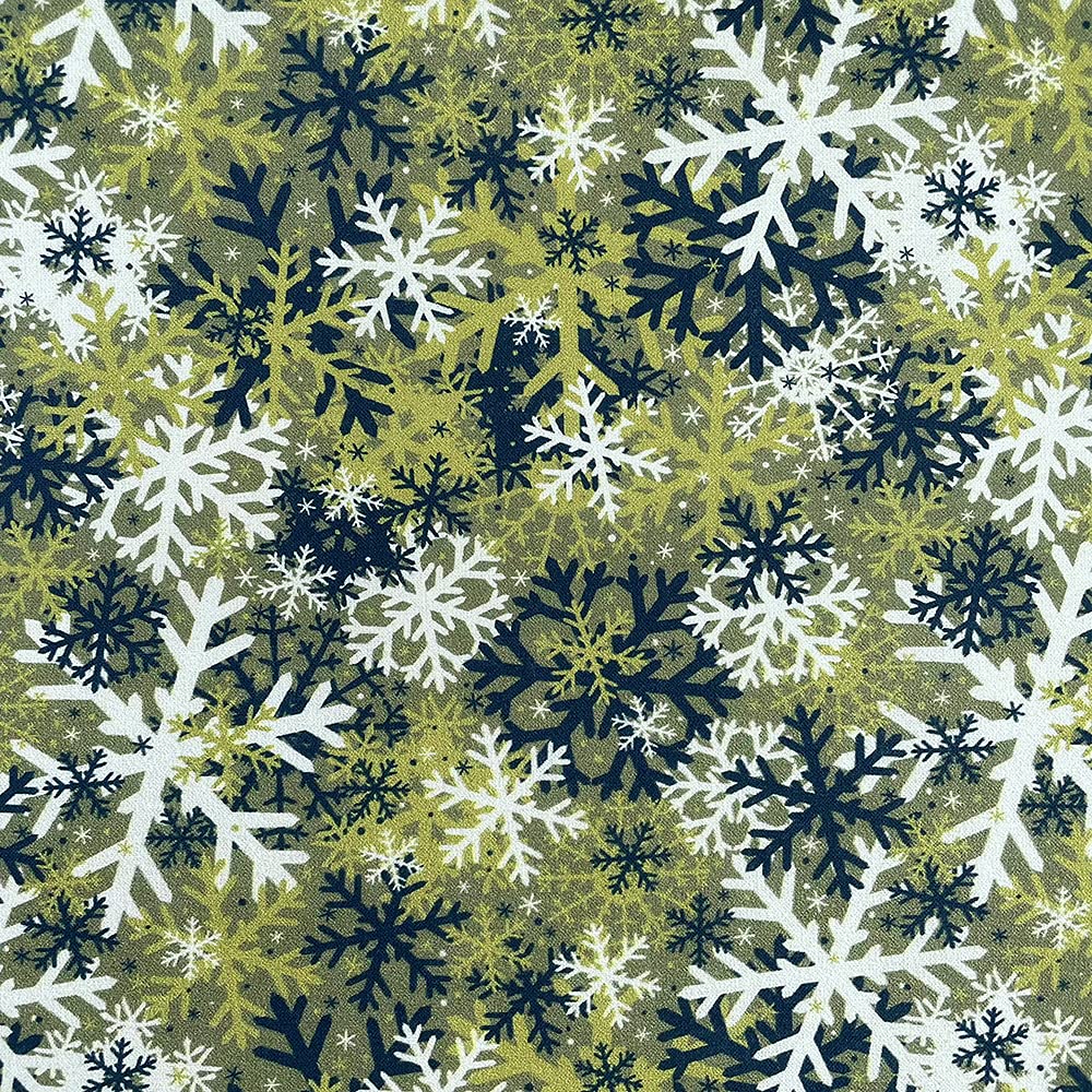 Discover Lifestyle & Fashion Fabrics Camo Snowflake Green 100% Cotton Christmas Xmas Crafty Prints For Children Kids Crafts Quilting Fabric Material | 55" - 140 Cm Wide (Per Metre, )