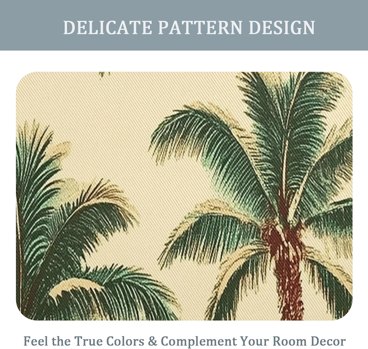 Palm Tree Curtains for Bedroom - Tropical Blackout Curtains for Bedroom Living Room, Hawaii Window Curtain, Palm Tree Home Decor Curtain, Drapes 84 Inch Length 2 Panels Set