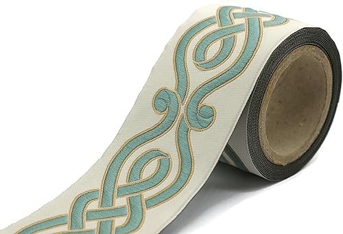 Miniatura 1 de 3.8 yardas carrete 2.67 pulgadas verde espiral bordado cortinas cinta jacquard para tus cortinas cortinas cortinas bandas cinta de ajuste V5 142