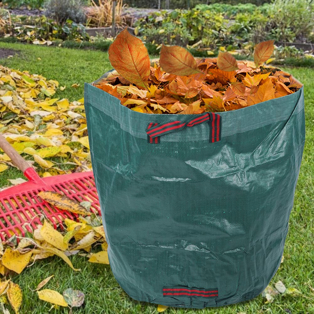 Set di 3 sacchetti per rifiuti con coperchio Sacchetto per rifiuti da giardino Fogliame 272L Verde | Leroy Merlin