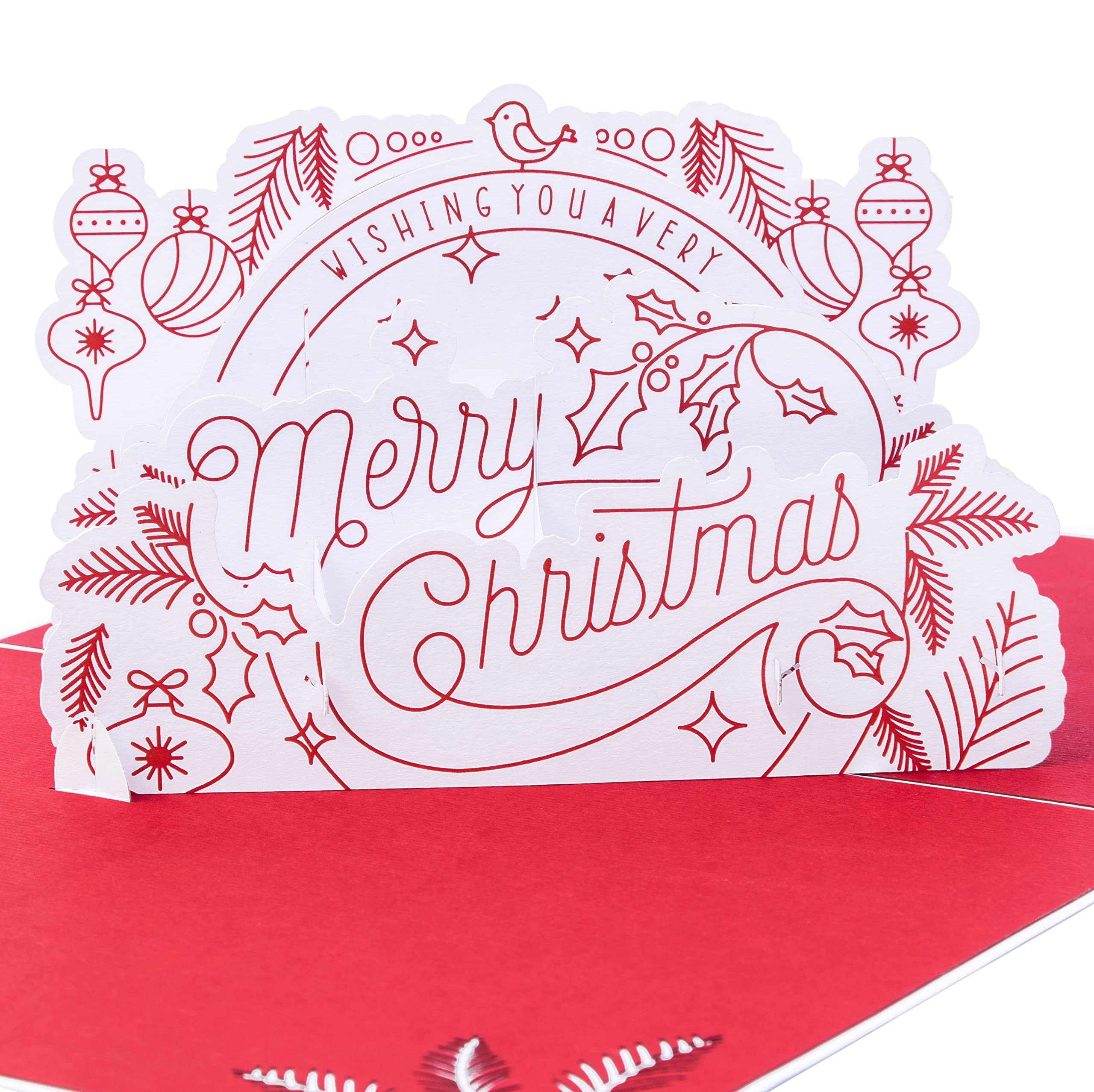 PopLife Merry Christmas 3D Pop Up Card, Xmas GIft, Happy Holidays, Fold Flat for Mailing - Image 2