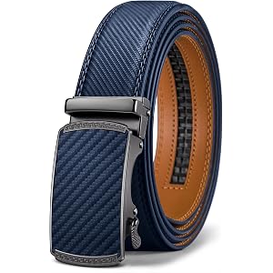 BULLIANT Men's Ratchet Leather Belt Trimmable 1 3/8“-Gift Boxed