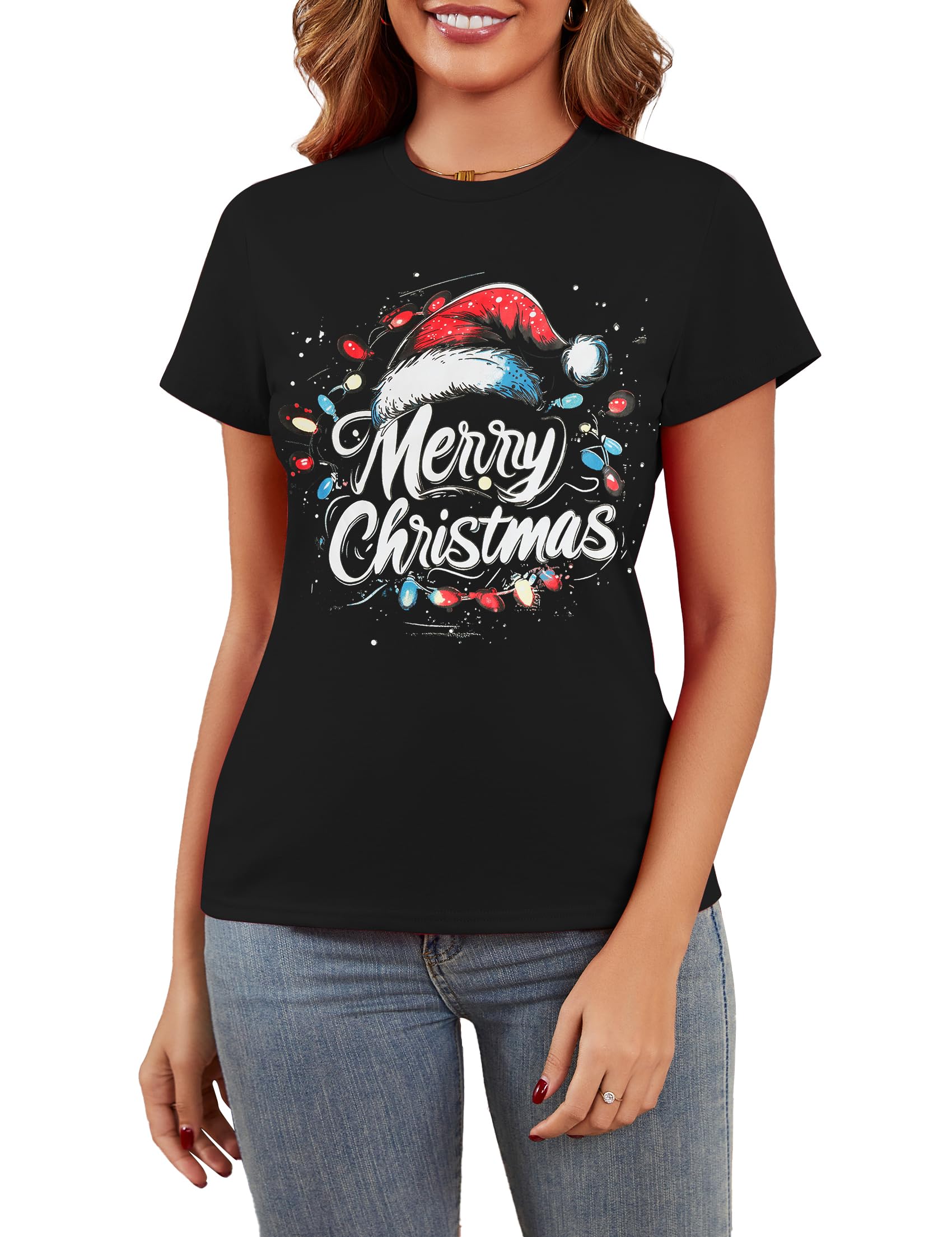 Kerst Dames T-shirt 3d Vrolijk Kerstfeest Print Korte Mouw T-shirts V-hals T -shirt Voor Vrouwen Oversized Kleding Mode Blouse kopen vanaf een prijs van 2.91