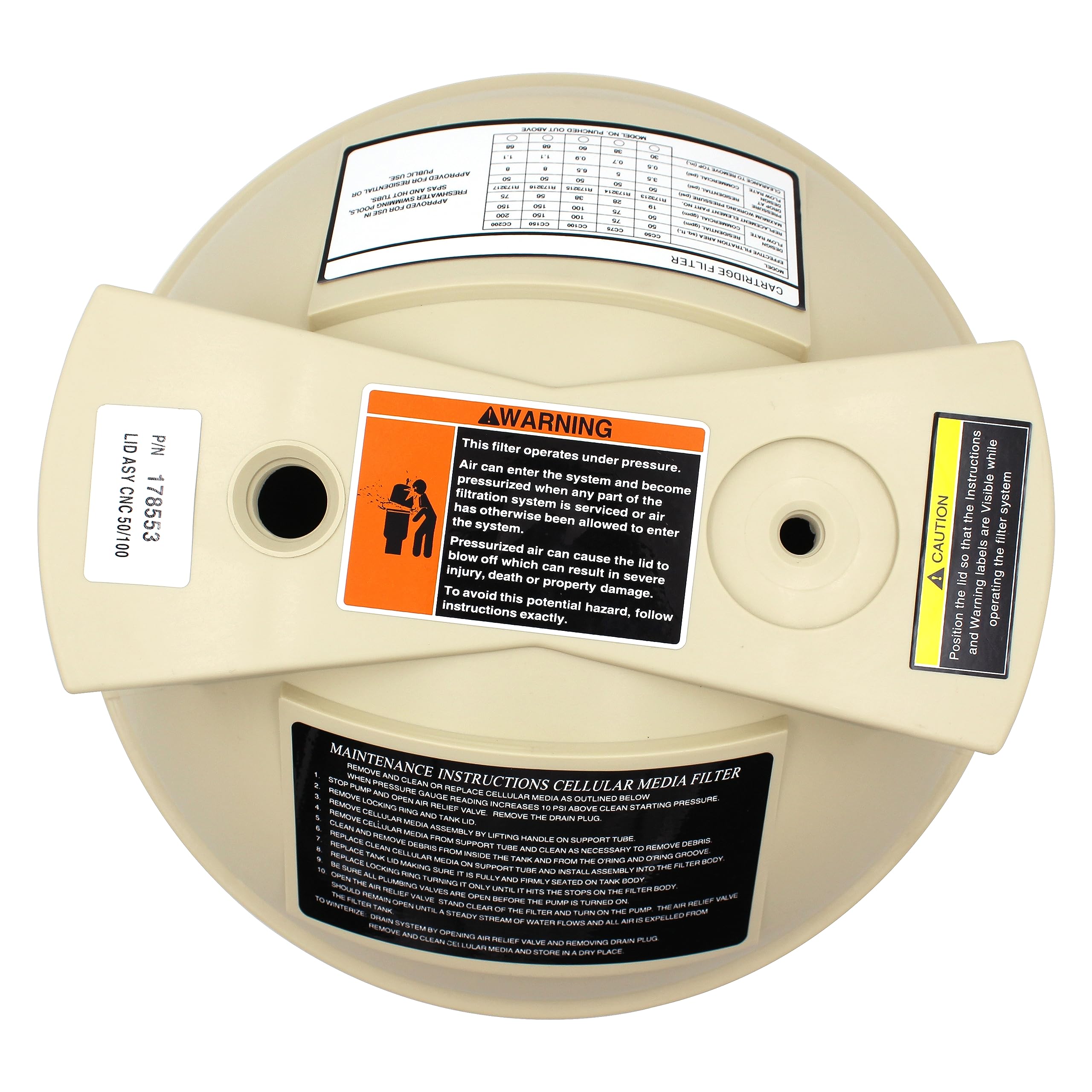 LUKYER 178553 Lid Assembly Replacement Compatible with Clean and Clear Pool and Spa Cartridge Filter