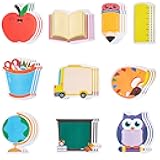 Xqumoi 600Pcs Back to School Sticky Notes Pencil Ruler Book Blackboard Palette Owl Shaped Self-Adhesive Writing Memo Pad for Kids Teens School Classroom Office Home Daily Reminders Notepad Supplies