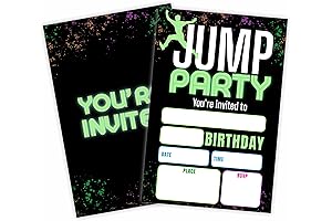 Glow Trampoline Party Invitations for Boys and Girls